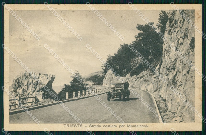 Trieste città Strada Costiera per Monfalcone Auto cartolina VK3592 – fronte