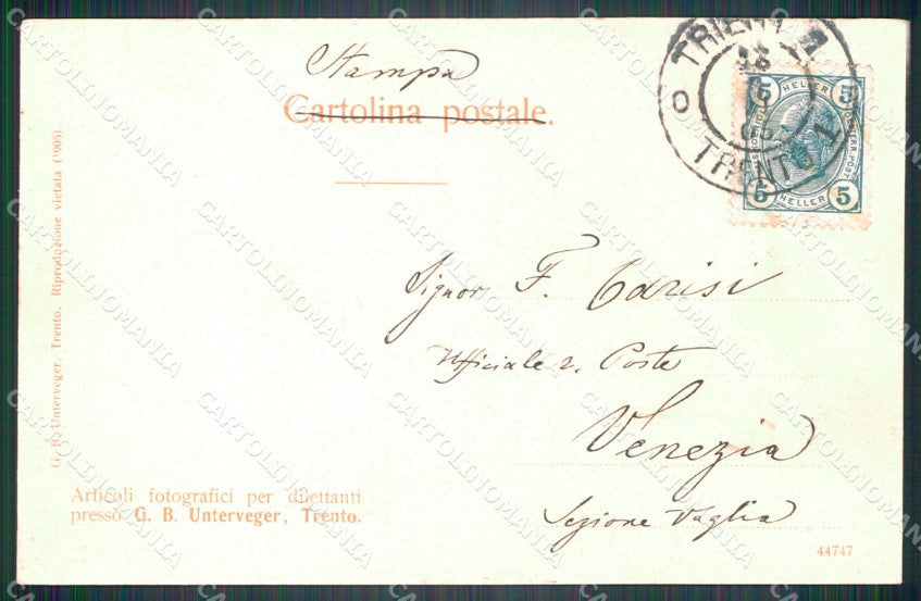 Trento città Castello del Buon Consiglio cartolina VK3604 – retro