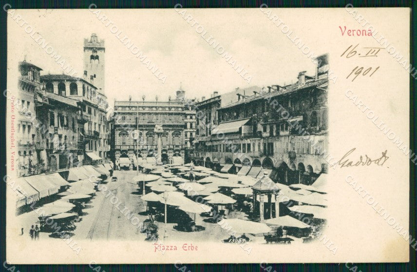 Verona città Piazza Erbe Mercato cartolina VK3611 – fronte