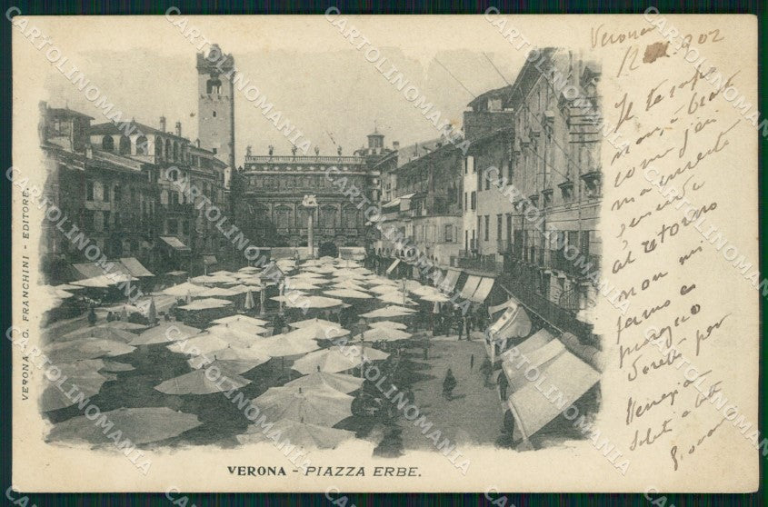 Verona città Piazza Erbe Mercato cartolina VK3612 – fronte