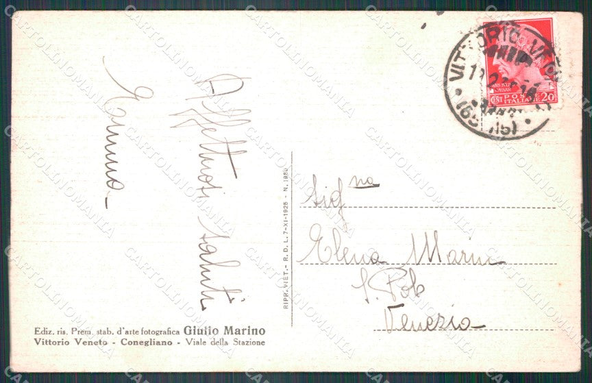 Treviso Vittorio Veneto Col di Luna Villa Vianello cartolina VK3647 – retro