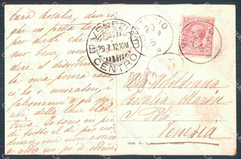 Treviso Vittorio Veneto Villa Croze ANGOLINO SCOLLATO cartolina VK3653 – retro