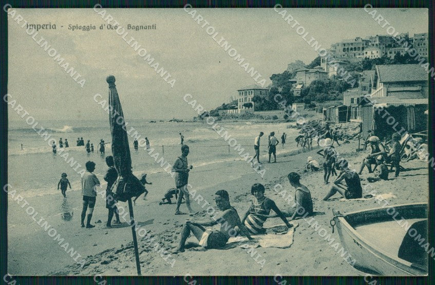 Imperia città Spiaggia d'Oro Barca cartolina VK3678 – fronte