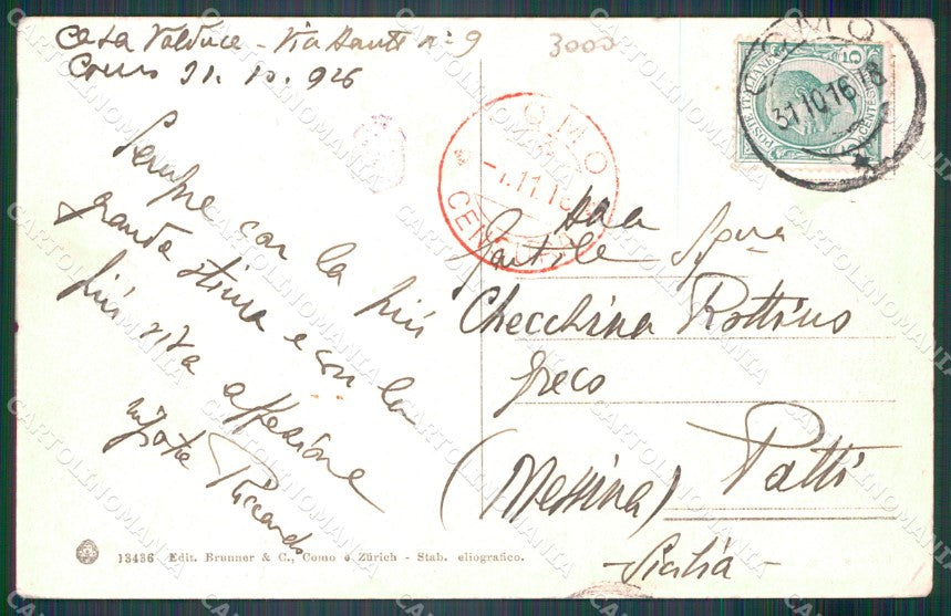 Como città Piazza Cavour Battello Lariano cartolina VK3688 – retro