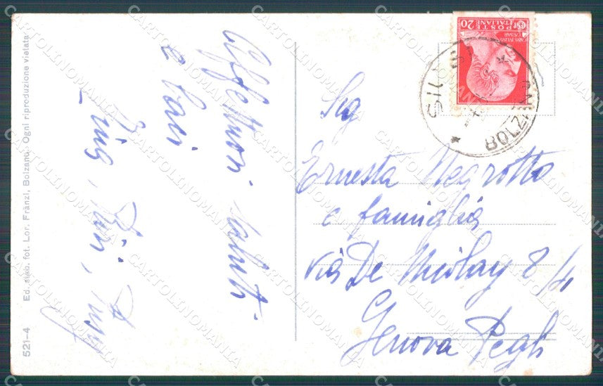 Bolzano Castelrotto Siusi Cima Santner cartolina VK3691 – retro