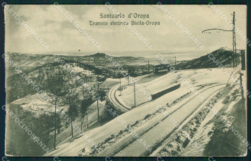 Biella Oropa Tranvia Elettrica Biella Oropa Nevicata cartolina VK3706 – fronte