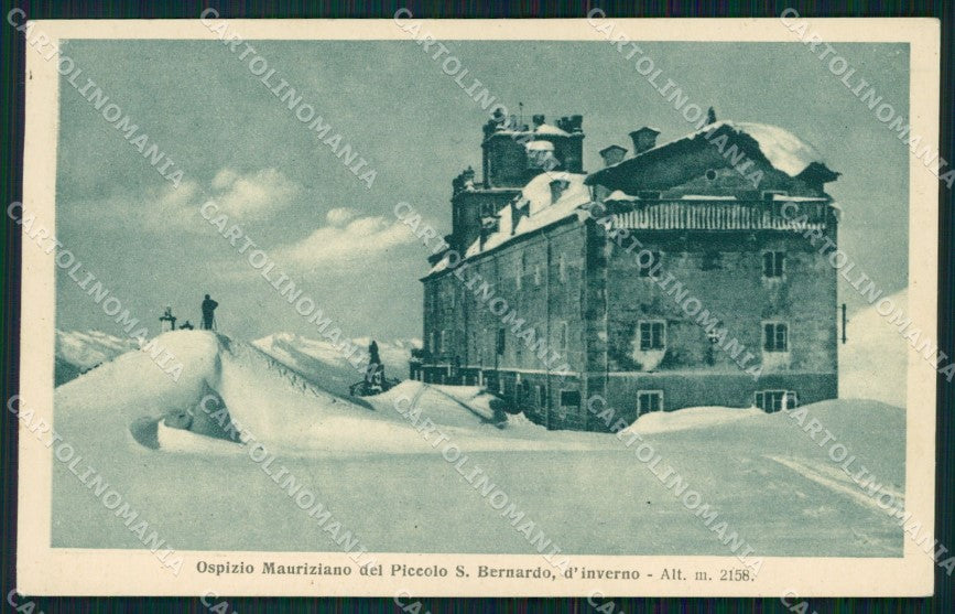 Aosta La Thuile Ospizio Mauriziano Piccolo S. Bernardo Nevicata cartolina VK3729 – fronte