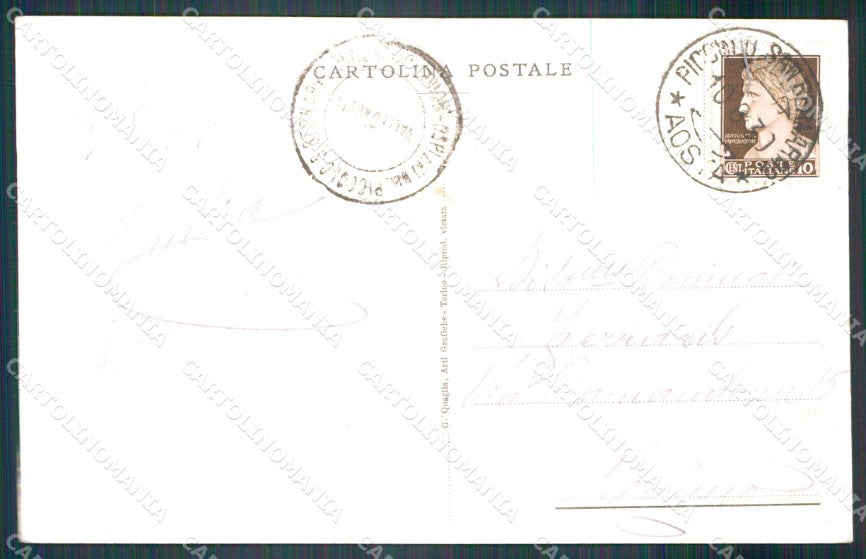 Aosta La Thuile Ospizio Mauriziano Piccolo S. Bernardo Nevicata cartolina VK3729 – retro