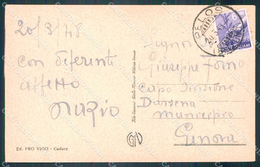 Belluno Vigo di Cadore Panorama cartolina VK3732 – retro