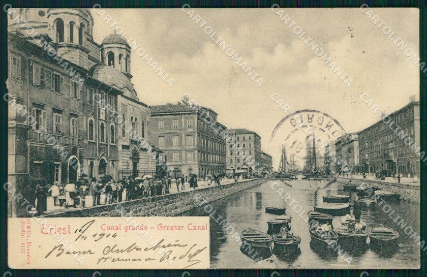 Trieste città Canal Grande Barche cartolina VK3734 – fronte