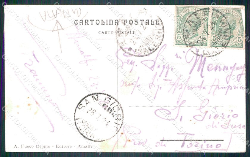 Salerno Amalfi Hotel Luna RIFILATA cartolina VK3742 – retro