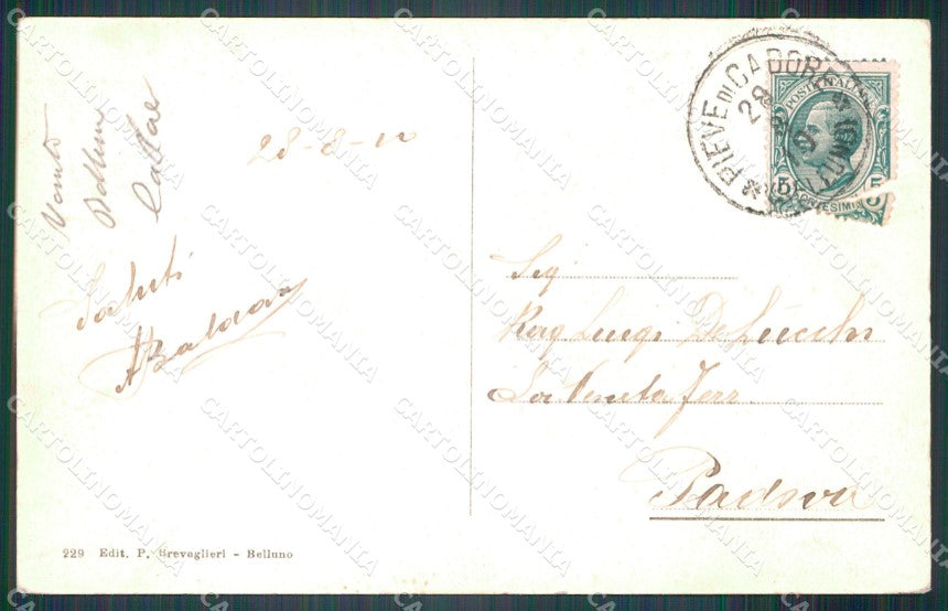 Belluno Cadore Monte Pelmo cartolina VK3750 – retro