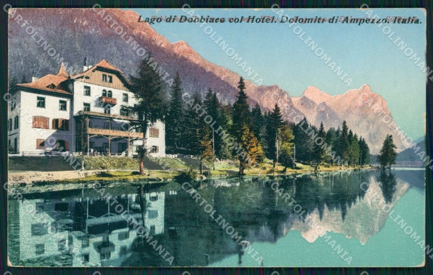 Bolzano Dobbiaco Lago di Hotel Dolomiti cartolina VK3761 – fronte