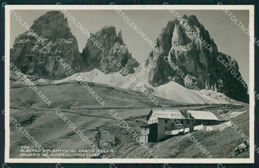 Bolzano Passo Sella Albergo Valentini Gruppo Sassolungo Foto cartolina VK3777 – fronte