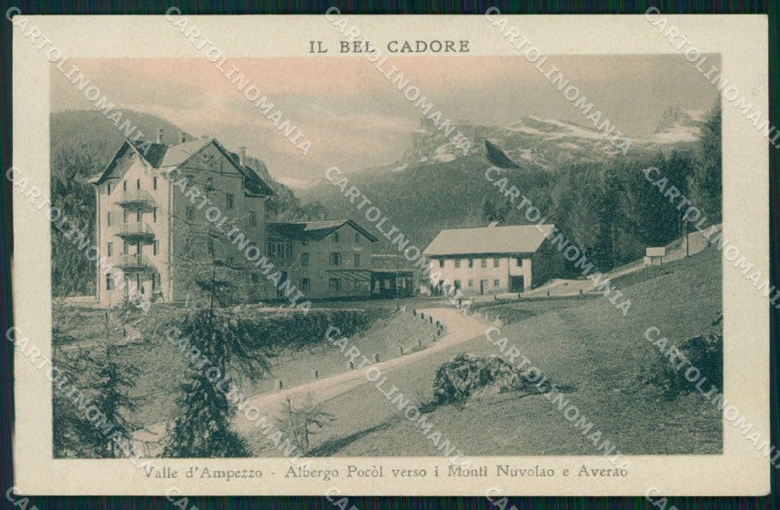 Belluno Valle d'Ampezzo Albergo Pecol Monti Nuvolao e Averao cartolina VK3818 – fronte