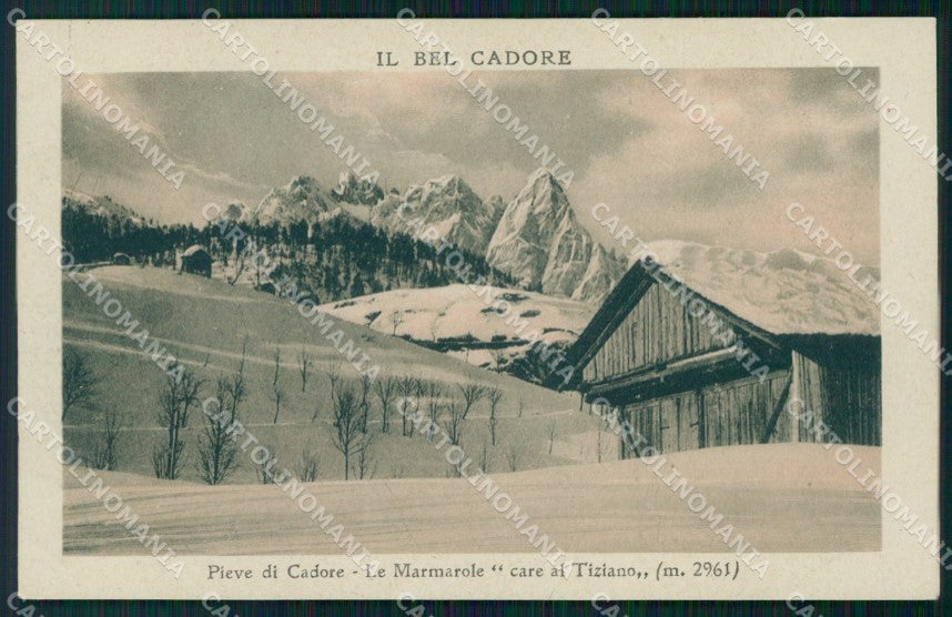 Belluno Pieve di Cadore Le Marmarole Nevcata cartolina VK3819 – fronte