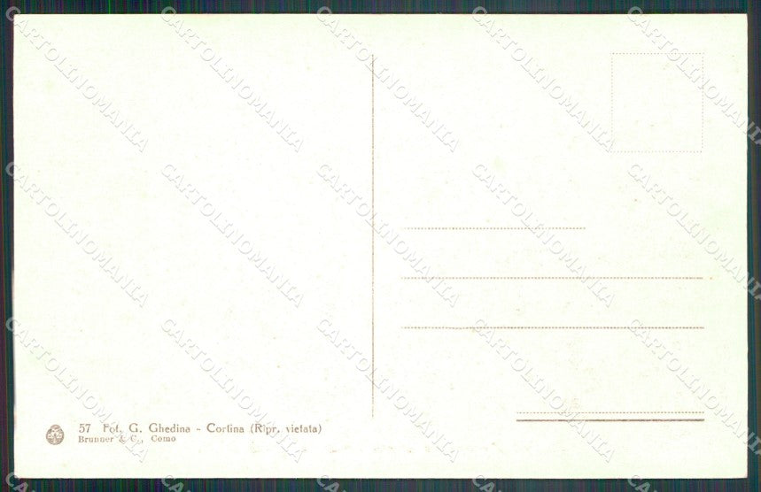 Belluno Cortina d'Ampezzo Col Rosà cartolina VK3820 – retro