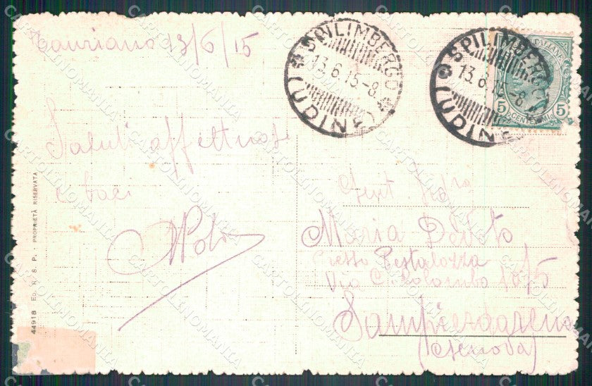 Belluno Cadore Pittoresco Mucche Carducci RIPARATA STRAPPINI cartolina VK3856 – retro
