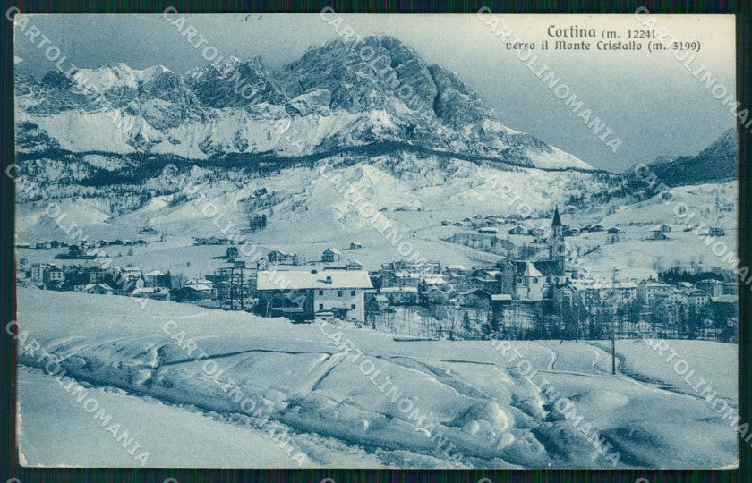 Belluno Cortina d'Ampezzo Monte Cristallo Nevicata cartolina VK3862 – fronte