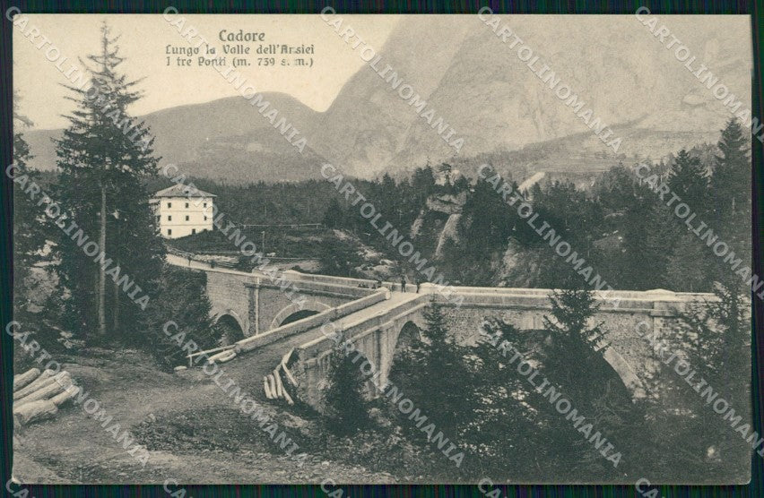 Belluno Cadore Lungo la Valle dell'Ansiei i Tre Ponti cartolina VK3866 – fronte