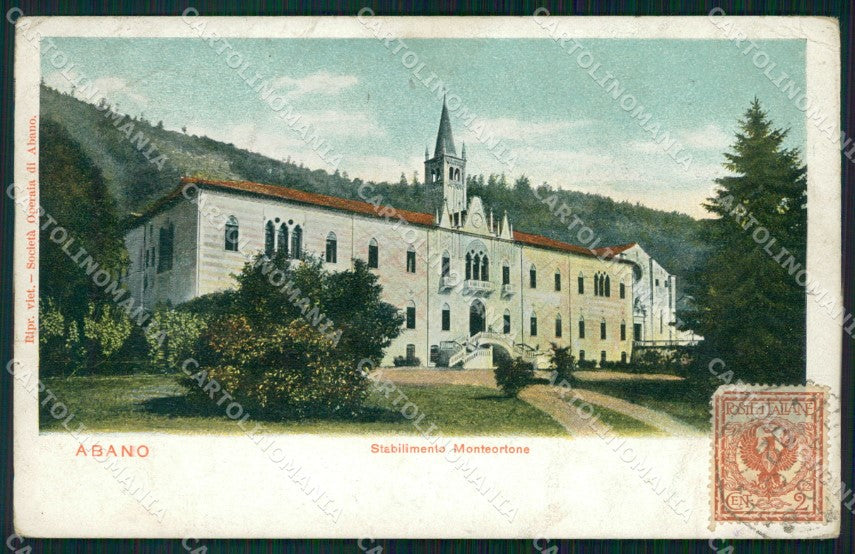Padova Abano Terme Stabilimento Monteortone PIEGA cartolina VK3867 – fronte