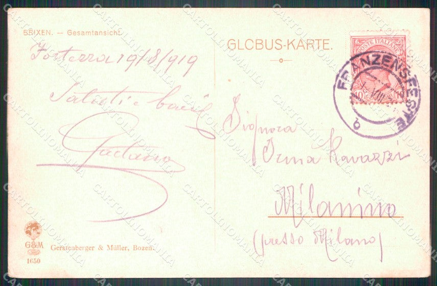 Bolzano Bressanone Panorama cartolina VK3909 – retro
