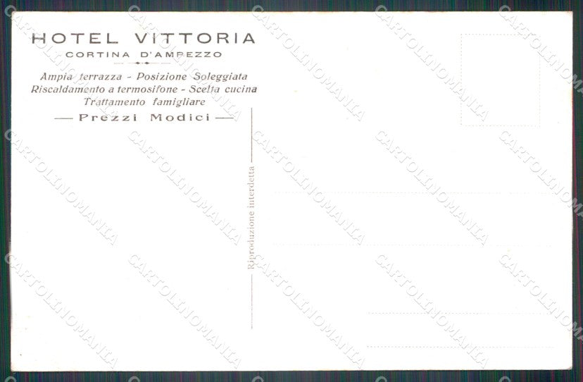 Belluno Cortina d'Ampezzo Hotel Vittoria Foto cartolina VK3917 – retro
