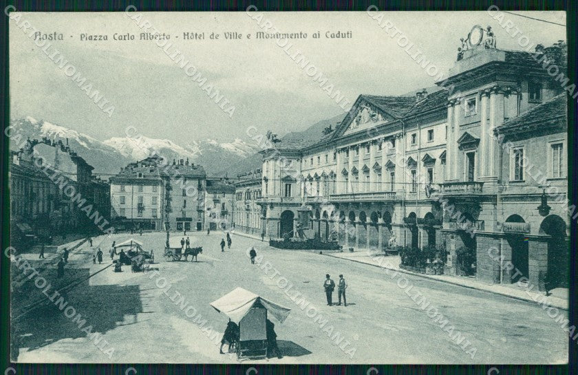 Aosta città Piazza Carlo Alberto Mercato cartolina VK3932 – fronte