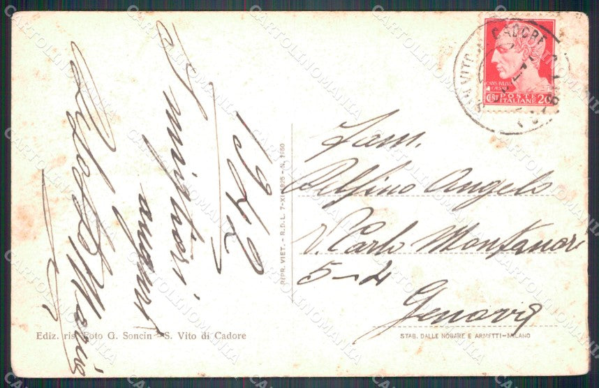 Belluno San Vito di Cadore Gruppo Ville Nuove cartolina VK3954 – retro