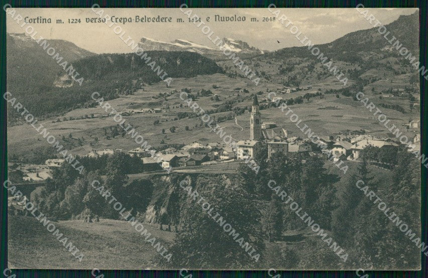 Belluno Cortina d'Ampezzo Crepa Belvedere Nuvolao cartolina VK3972 – fronte