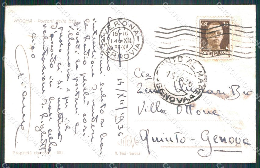 Verona città Porton della Brà cartolina VK3981 – retro