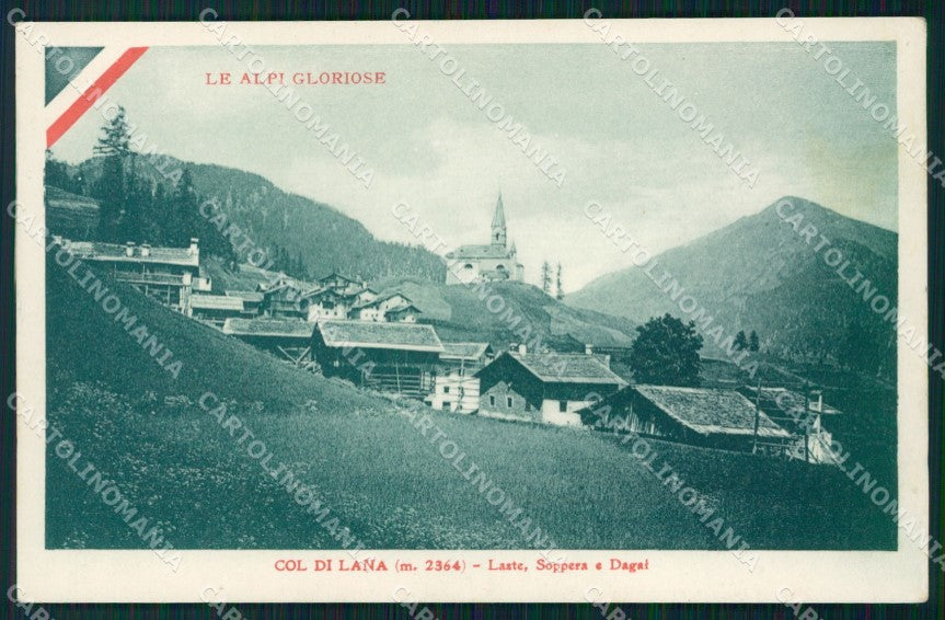 Belluno Col di Lana Laste Soppera Dagai Carducci cartolina VK3985 – fronte
