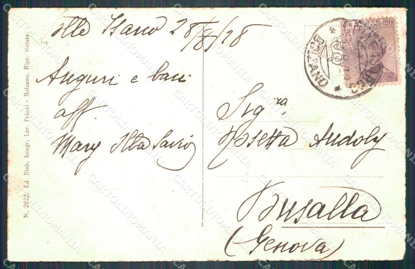 Bolzano Brennero Colle Isarco Grand Hotel Grubner cartolina VK3999 – retro