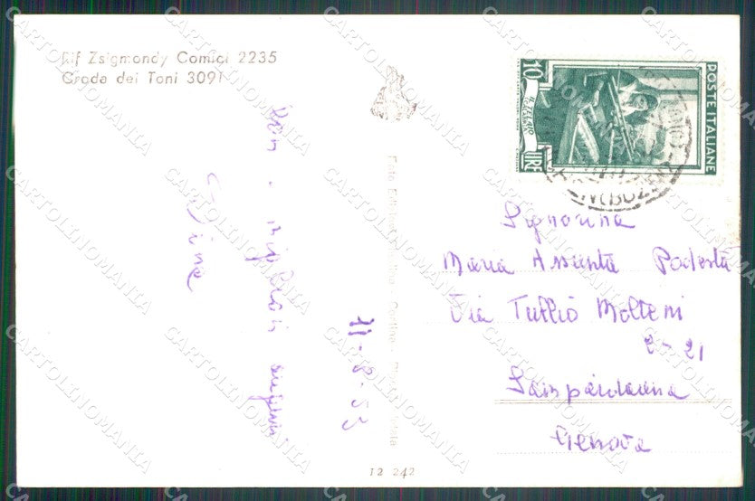 Bolzano Rifugio Comici Crode dei Toni Foto cartolina VK4001 – retro