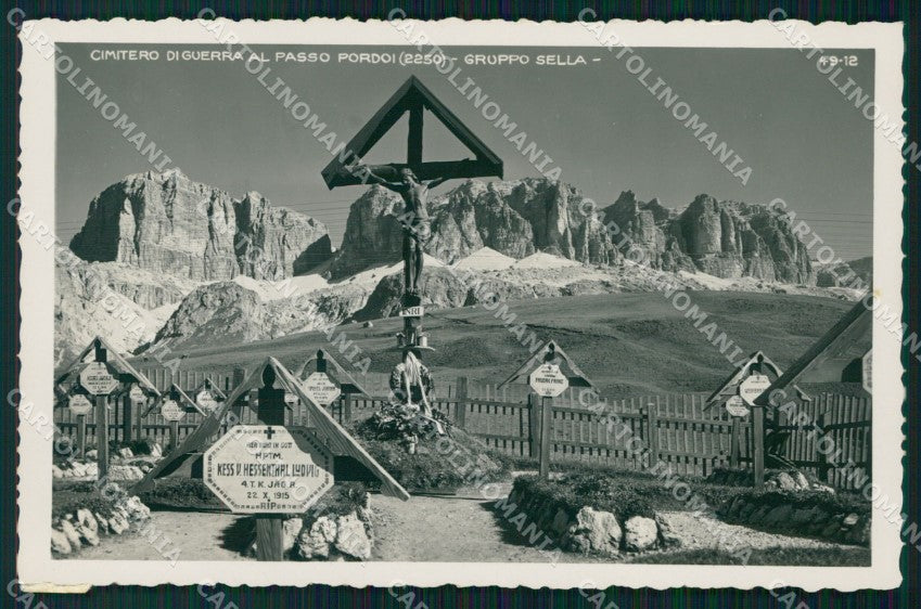 Trento Passo Pordoi Cimitero di Guerra Gruppo Sella Foto cartolina VK4006 – fronte