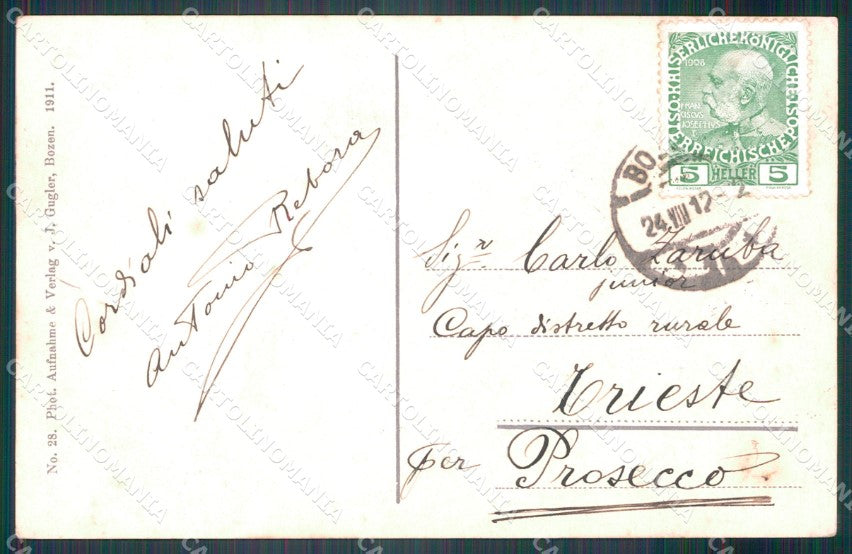 Bolzano città Carrozze cartolina VK4024 – retro