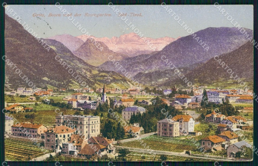 Bolzano Griès Rosengarten cartolina VK4039 – fronte