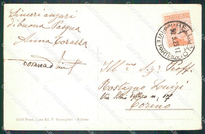 Belluno città Prefettura cartolina VK4066 – retro