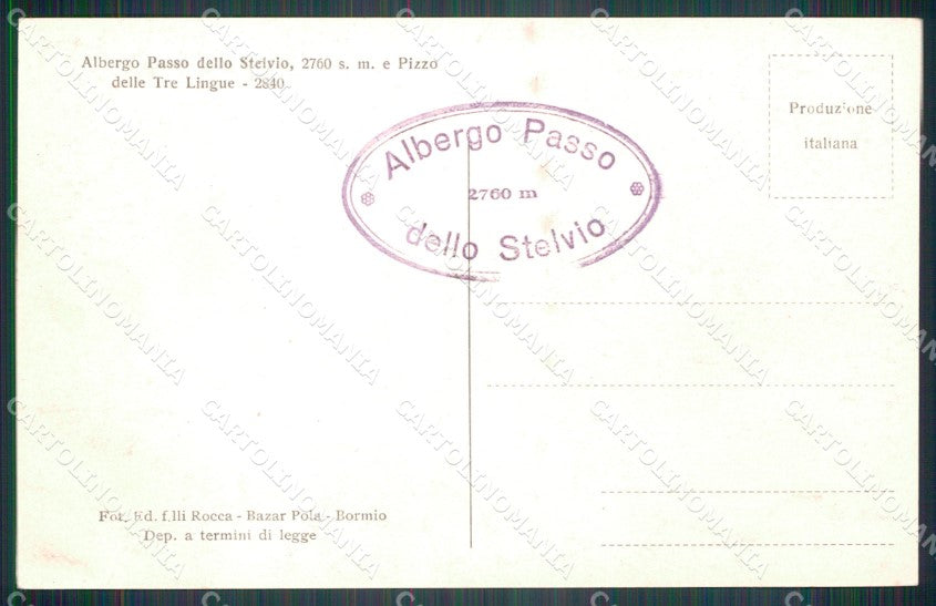 Bolzano Stelvio Albergo Passo dello Stelvio Foto cartolina VK4071 – retro
