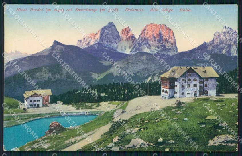 Trento Canazei Hotel Pordoi Sassolungo cartolina VK4080 – fronte