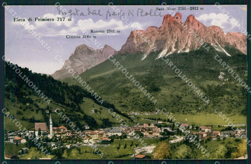 Trento Fiera di Primiero Cimone Rosetta Sass Maor cartolina VK4085 – fronte