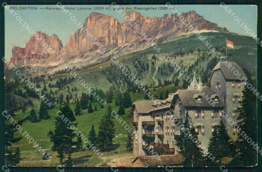 Bolzano Nova Levante Carezza Hotel Latemar Rosengarten cartolina VK4090 – fronte