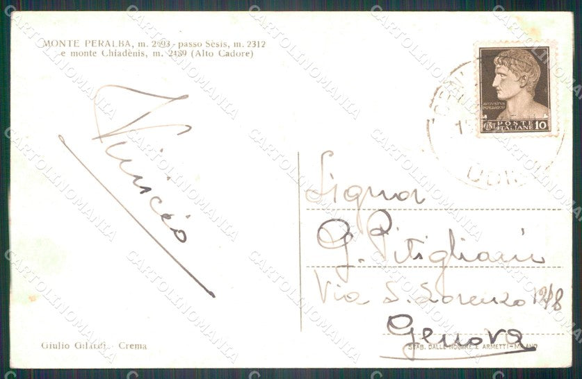 Belluno Monte Peralba PIEGATA cartolina VK4121 – retro