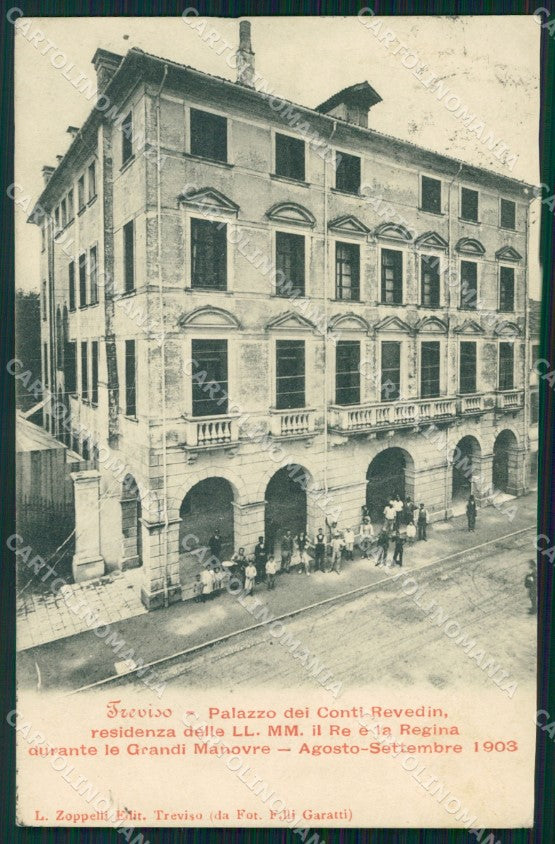 Treviso città Palazzo Conti Revedin Savoia RIPARATA cartolina VK4135 – fronte