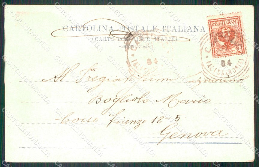 Alessandria Acqui Terme Piazza Vittorio Emanuele II Carrozza cartolina VK4180 – retro