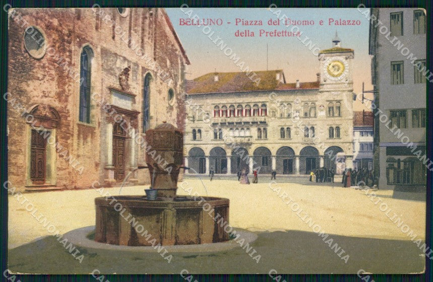 Belluno città Piazza Duomo Prefettura cartolina VK4185 – fronte