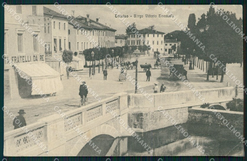 Treviso città Borgo Vittorio Emanuele Carretti RIPARATA cartolina VK4198 – fronte