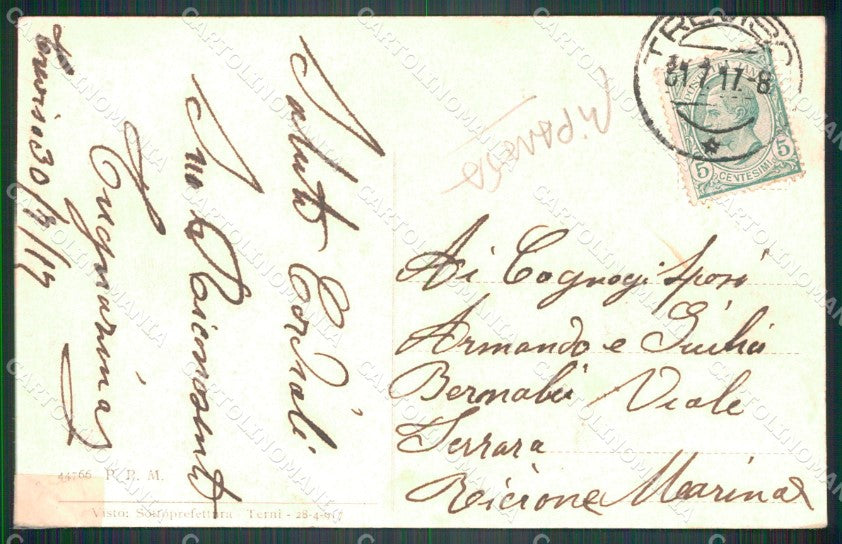 Treviso città Borgo Vittorio Emanuele Carretti RIPARATA cartolina VK4198 – retro