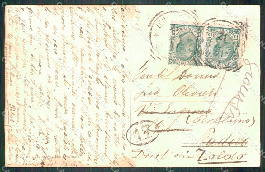 Trento Monte Croce Alto Cadore SCOLLATA cartolina VK4199 – retro