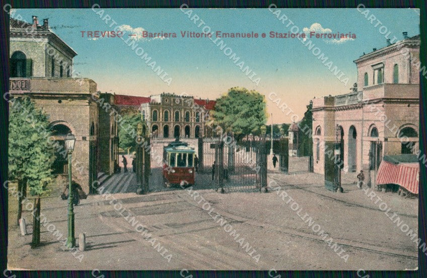 Treviso città Barriera Vittorio Emanuele Stazione Tram cartolina VK4224 – fronte